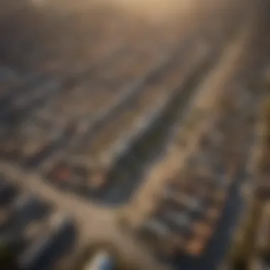 Aerial view of a deserted urban landscape reflecting the impact of the opiate crisis.