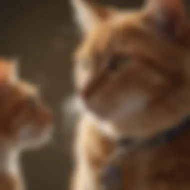 A veterinarian examining a cat with a focus on its collar and health.