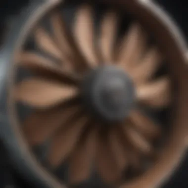 Close-up of a 48-inch drum fan showcasing its blades and motor.