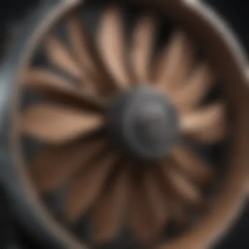 Close-up of a 48-inch drum fan showcasing its blades and motor.