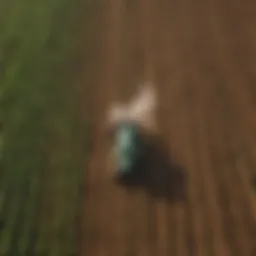 Aerial view of a modern agricultural field showcasing diverse crops