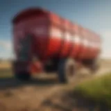 TMR feed wagon in action on a farm