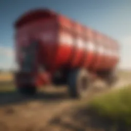 TMR feed wagon in action on a farm