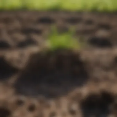 A close-up view of freshly dug turf showcasing soil health.