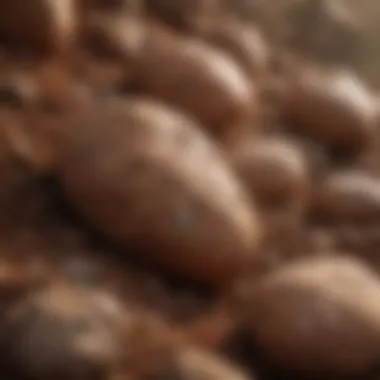 Close-up of clay rocks with moisture retention
