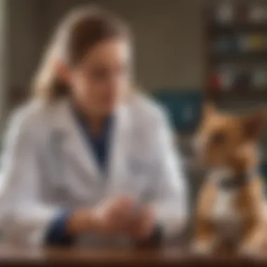 Veterinarian discussing lidocaine use with a dog owner