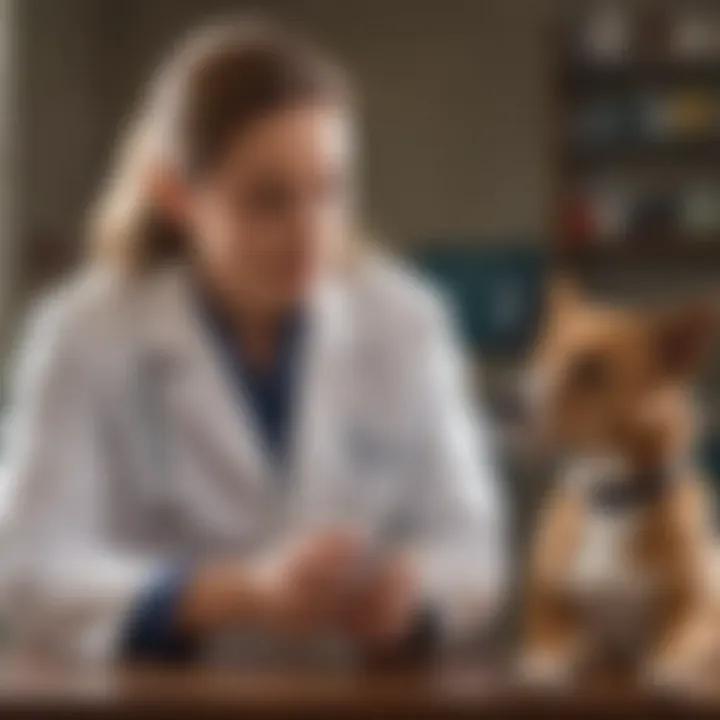 Veterinarian discussing lidocaine use with a dog owner