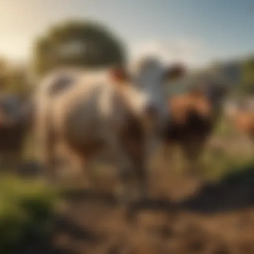 An agricultural landscape showcasing livestock thriving in a healthy environment