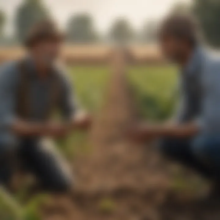 Farmers discussing the integration of MSM in sustainable agricultural practices.