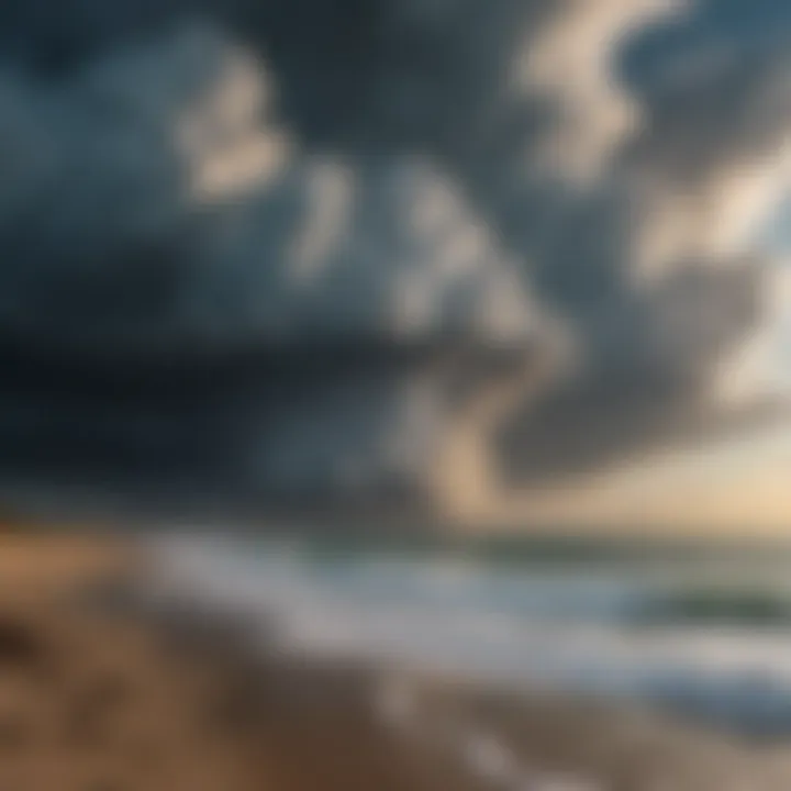 Dynamic storm clouds over the East Coast coastline