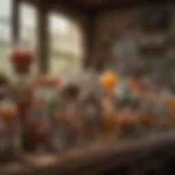 A captivating auction house interior showcasing diverse collectibles