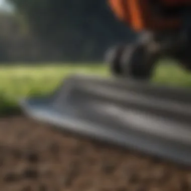 Close-up of a well-sharpened mower blade