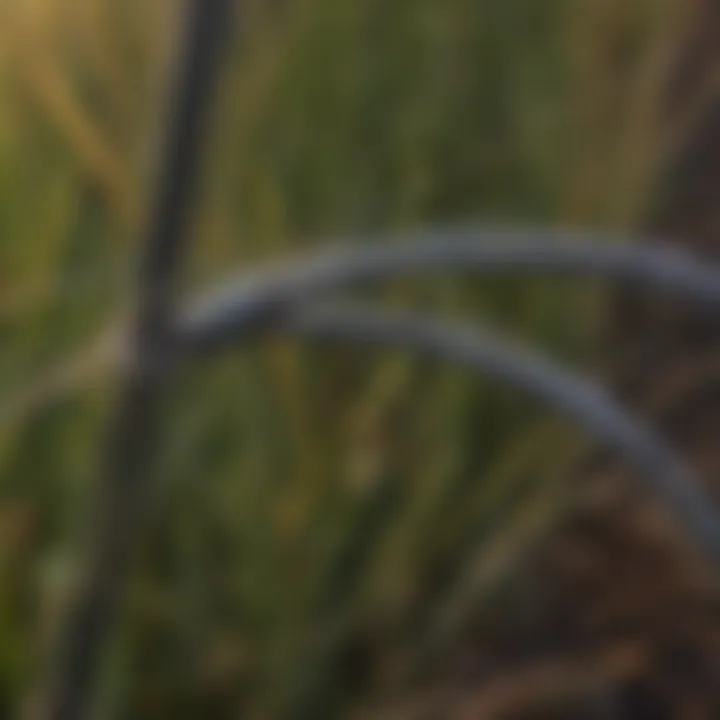 Close-up of baling wire used in agriculture