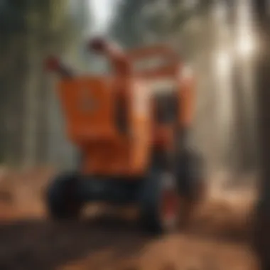 A high-performance wood chipper in action, showcasing its efficiency