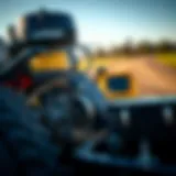 Detailed view of yard machinery components