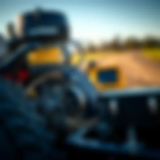 Detailed view of yard machinery components