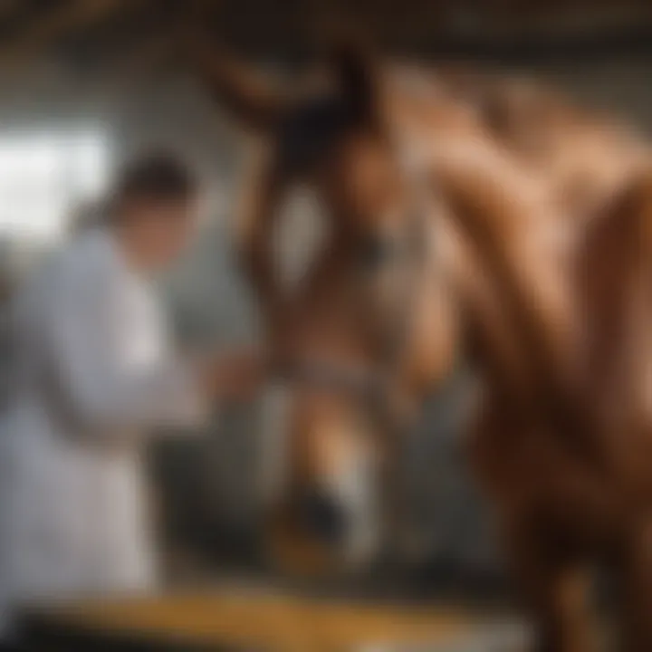 Veterinarian administering Zimecterin Gold to a horse